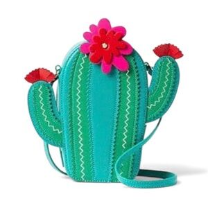 Like New Rare Kate Spade Novelty Flowering Cacti Leather Cactus Crossbody
